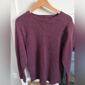 Falls Creek Women's Maroon Crew Neck waffle knit  sleeve long sleeve size Small